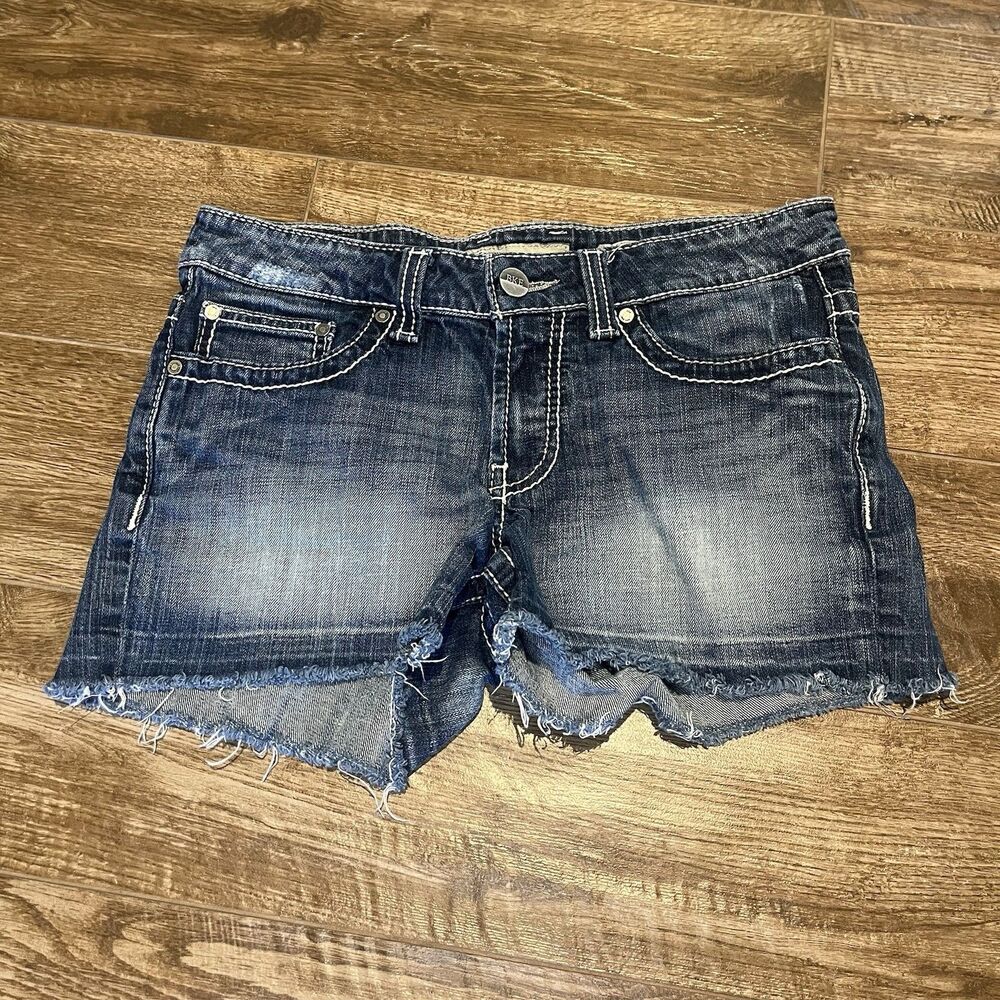 BKE CULTURE DENIM SHORT WOMENS 28 Stretch Thick Stitch Embroidered Fits 32 X 3